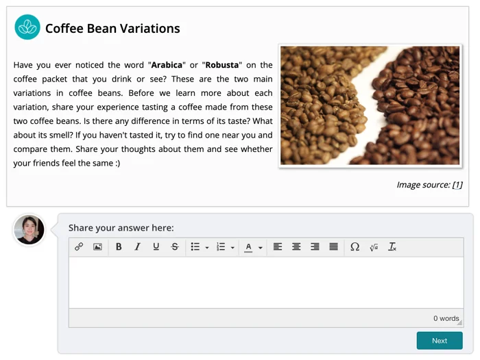 Coffee Bean Variations Course Interaction