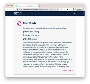 Discussions at Work Made Easy KDU OpenCreds Blurb