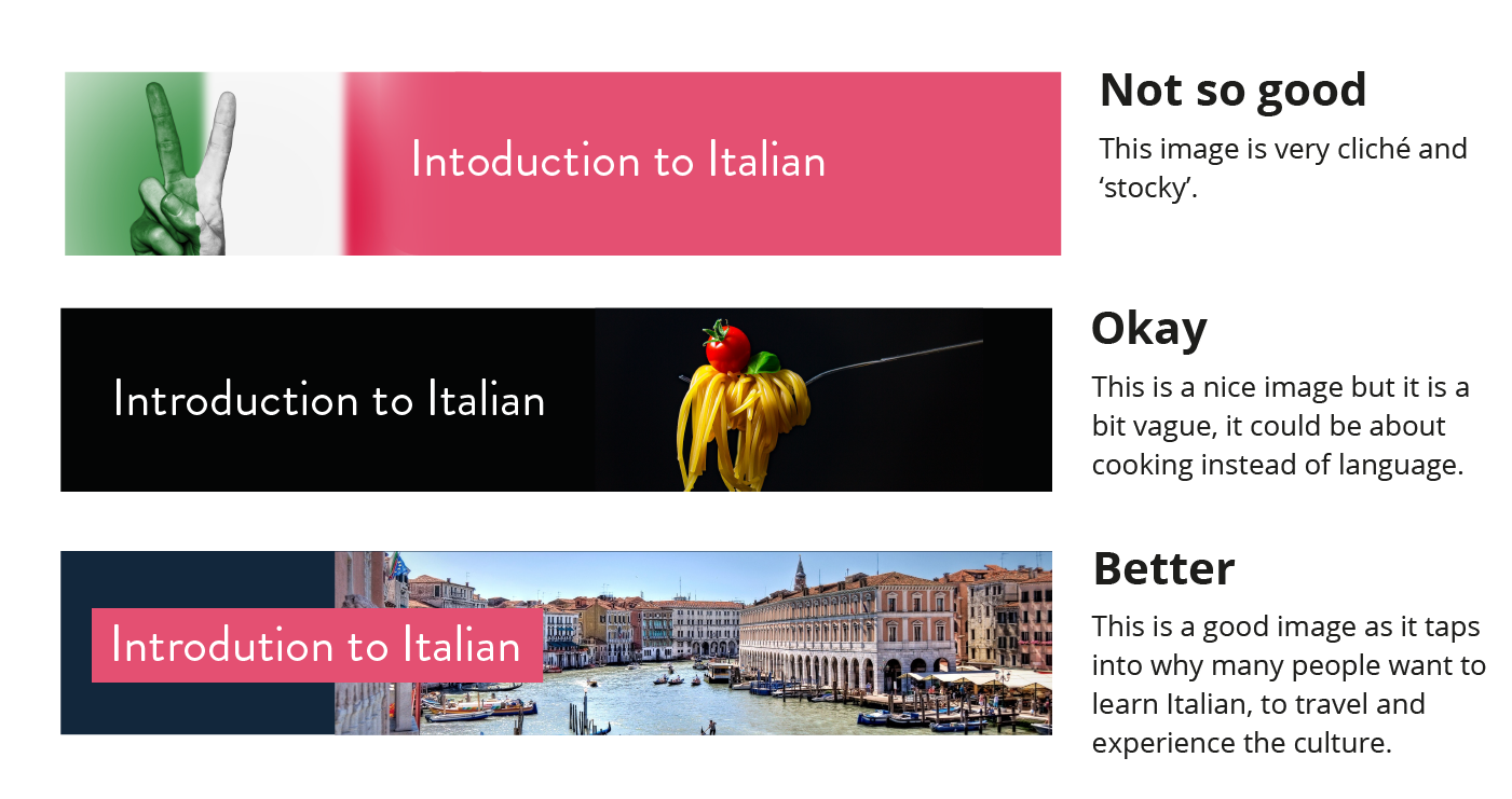 Using images to create a banner for your online course