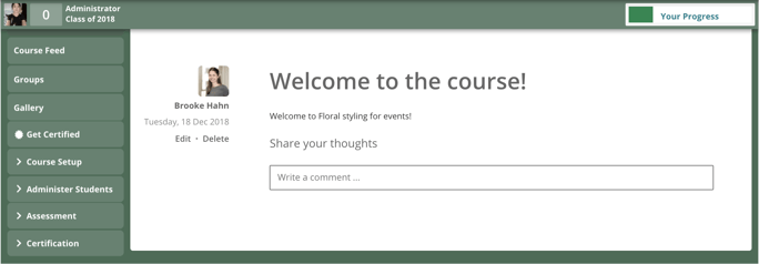 The 'Announcements' page of an OpenLearning course.