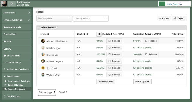 The OpenLearning assessment system