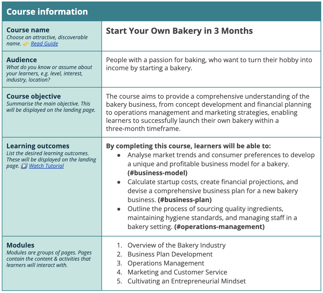 Free Course Outline Template - Plan a Good Online Course